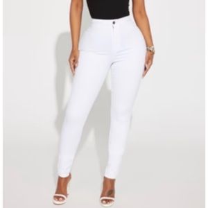 Fashion Nova High waisted White Jeans